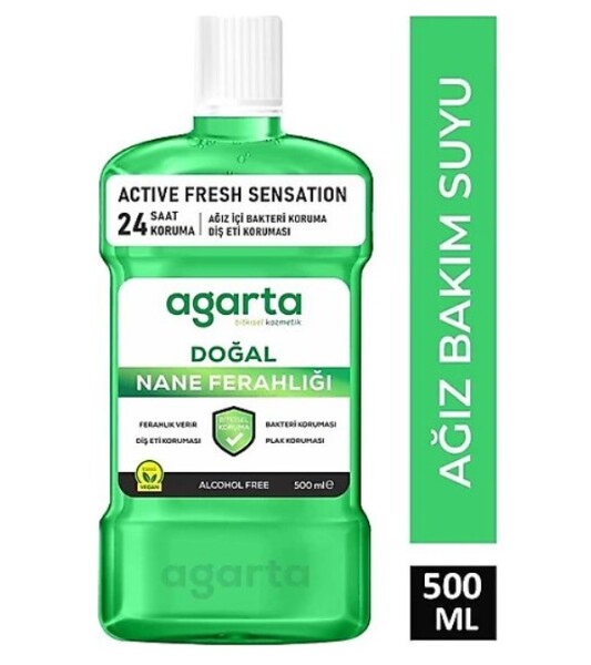 غسول الفم الطبيعي أغارتا 500 مل مع خلاصة النعناع - Agarta