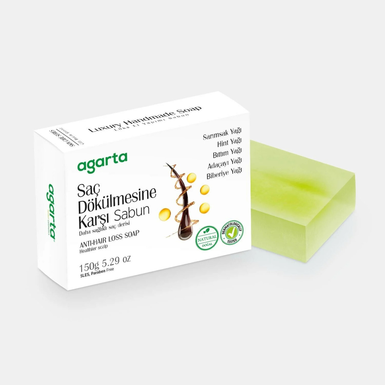 Agarta Cilt Bakım Sabunu 150 Gr Saç Dökülmesine Karşı - 1