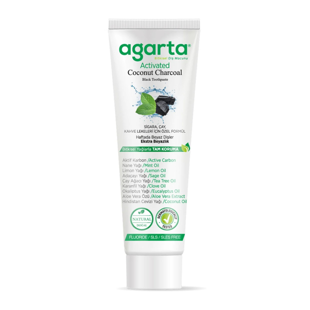 Agarta Hindistan Cevizi Özlü Aktif Karbon Diş Macunu 100 ml - 2