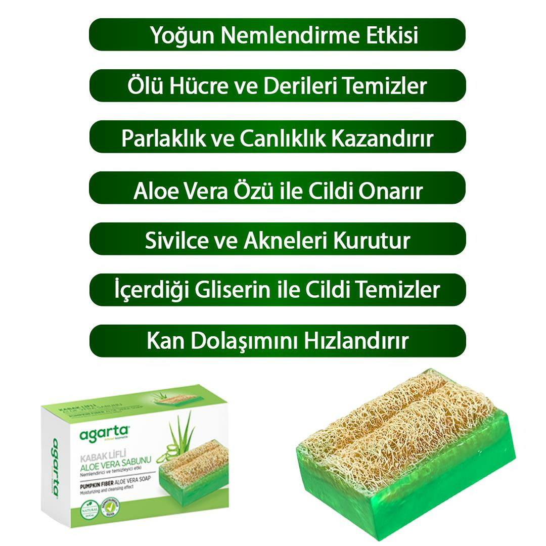 Agarta Kabak Lifli Aloe Vera Sabunu 125 Gr - 3