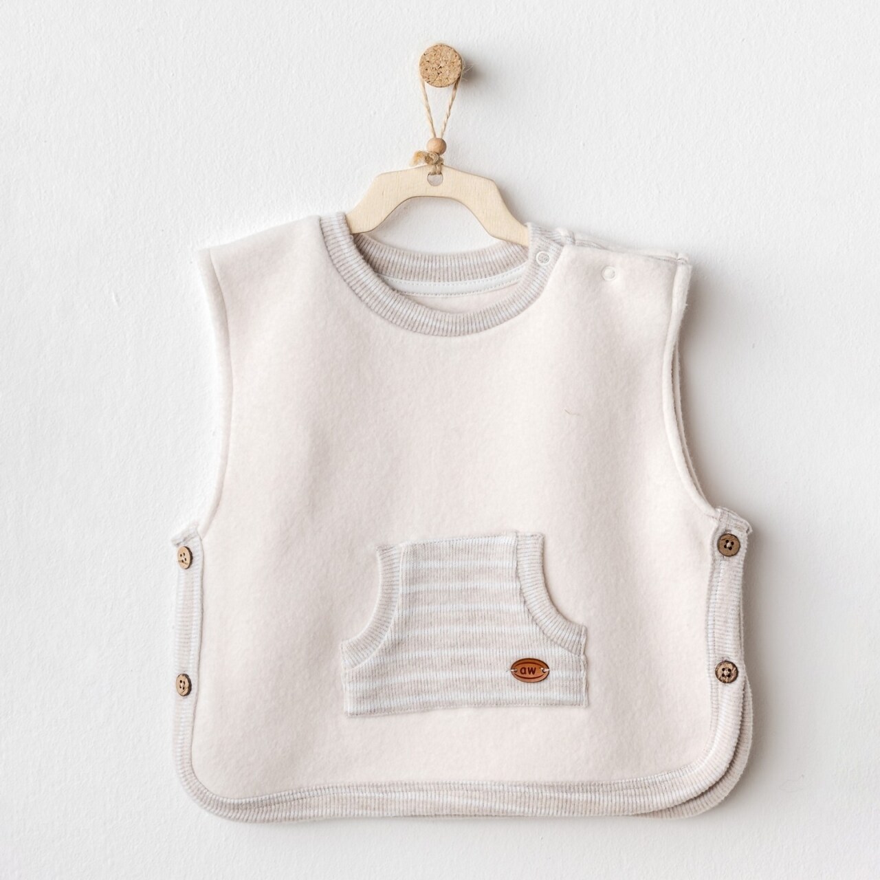 سترة أطفال ناعمة من Andywawa AC25161 بلون بيج فاتح - 1