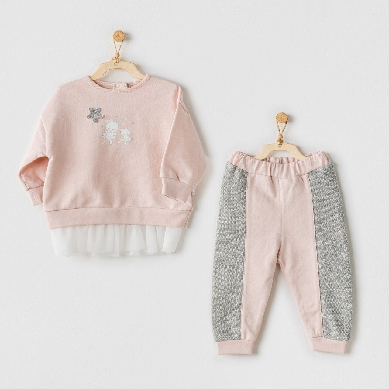 Andywawa AC24132 Ballerina 2li Bebe Takım Pink Grey - 1