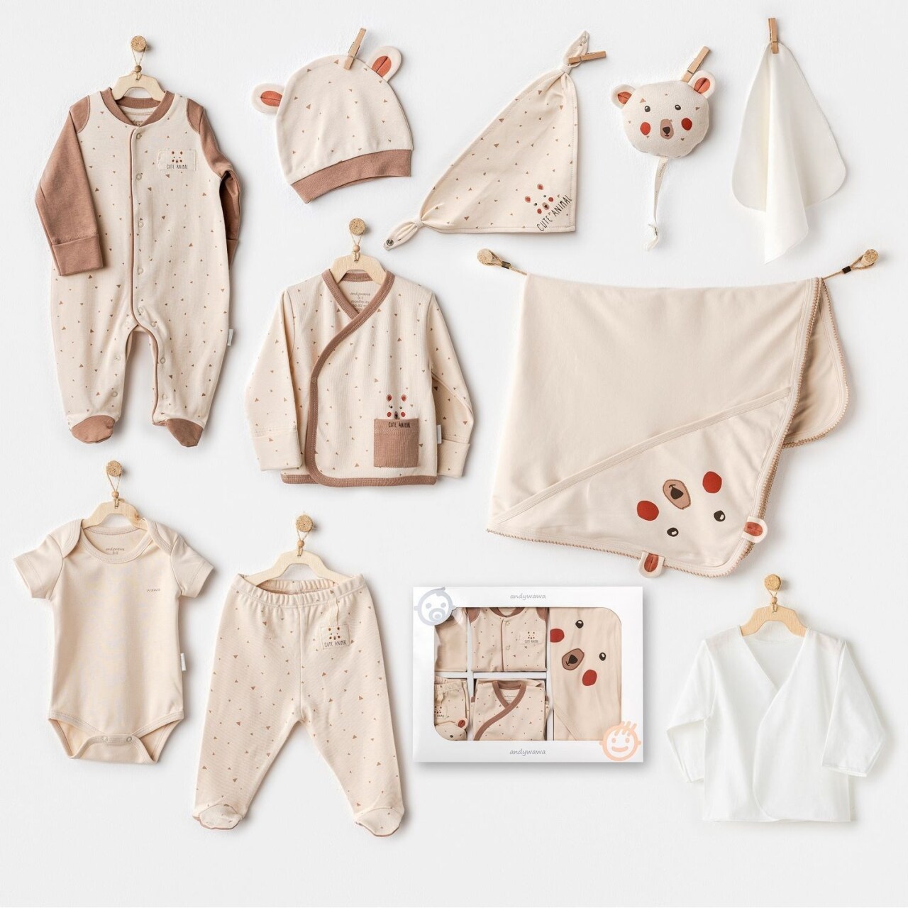 Andywawa AC25021 Adventurous Bear 10'Lu Hastane Çıkışı Beige - 1