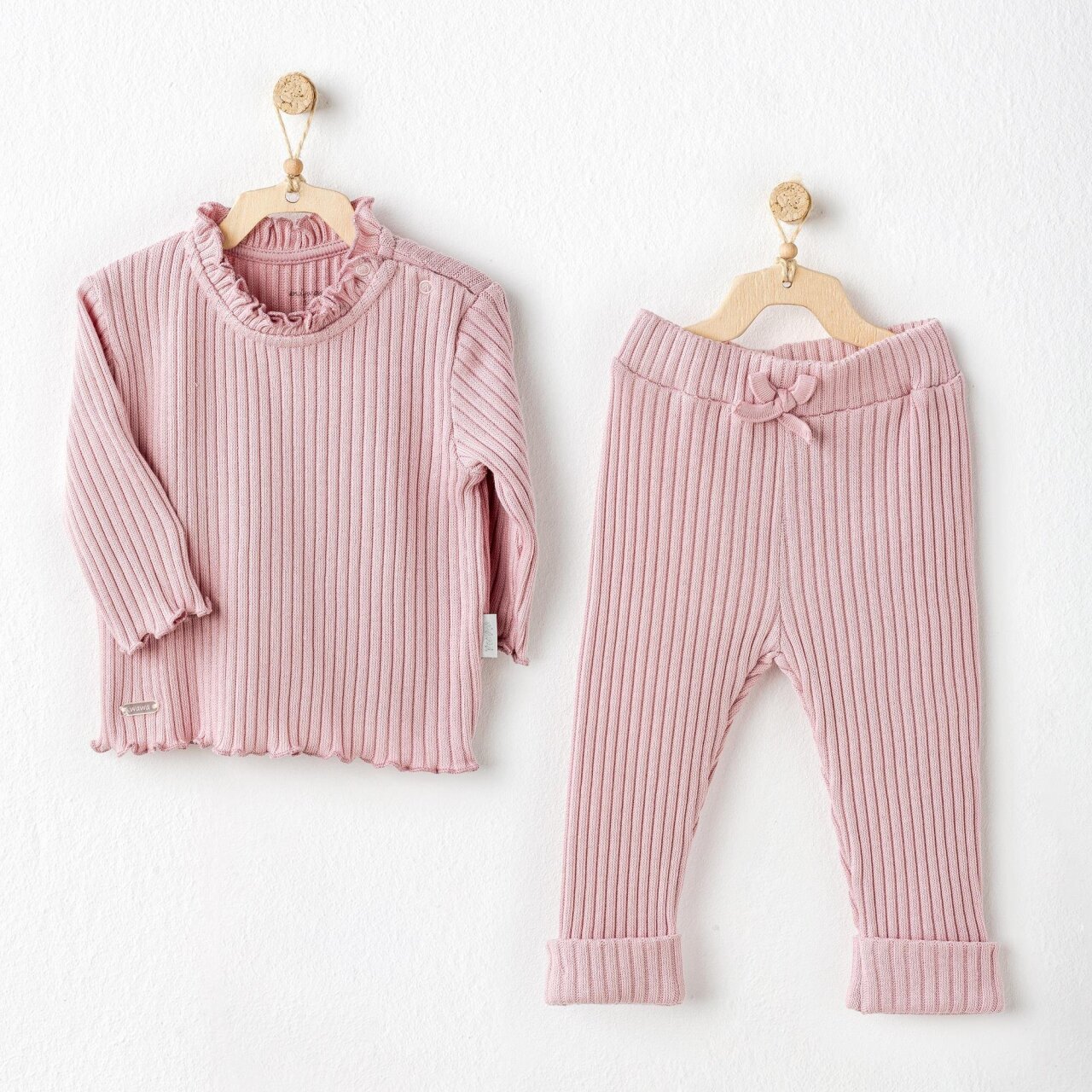 Andywawa AC25093 Sweet Penguin 2'Li Bebe Takım Pink - 1
