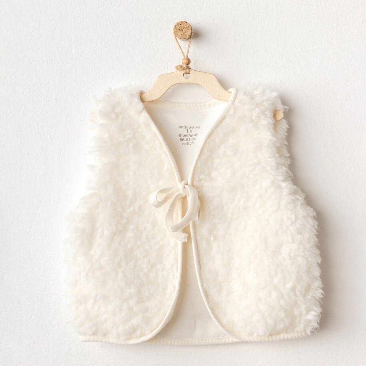 Andywawa AC25254 Basic Bebe Yelek Ekru - 1