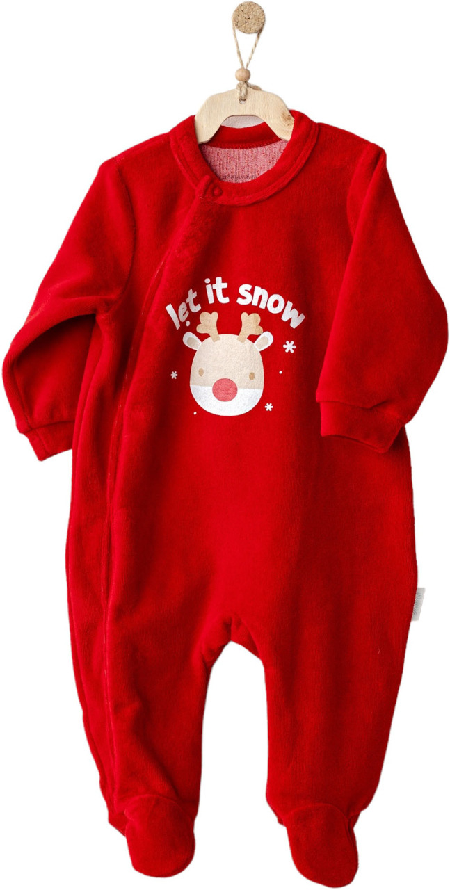 Andywawa AC25332 Happy Newyear Kadife Bebek Tulum Red - 1