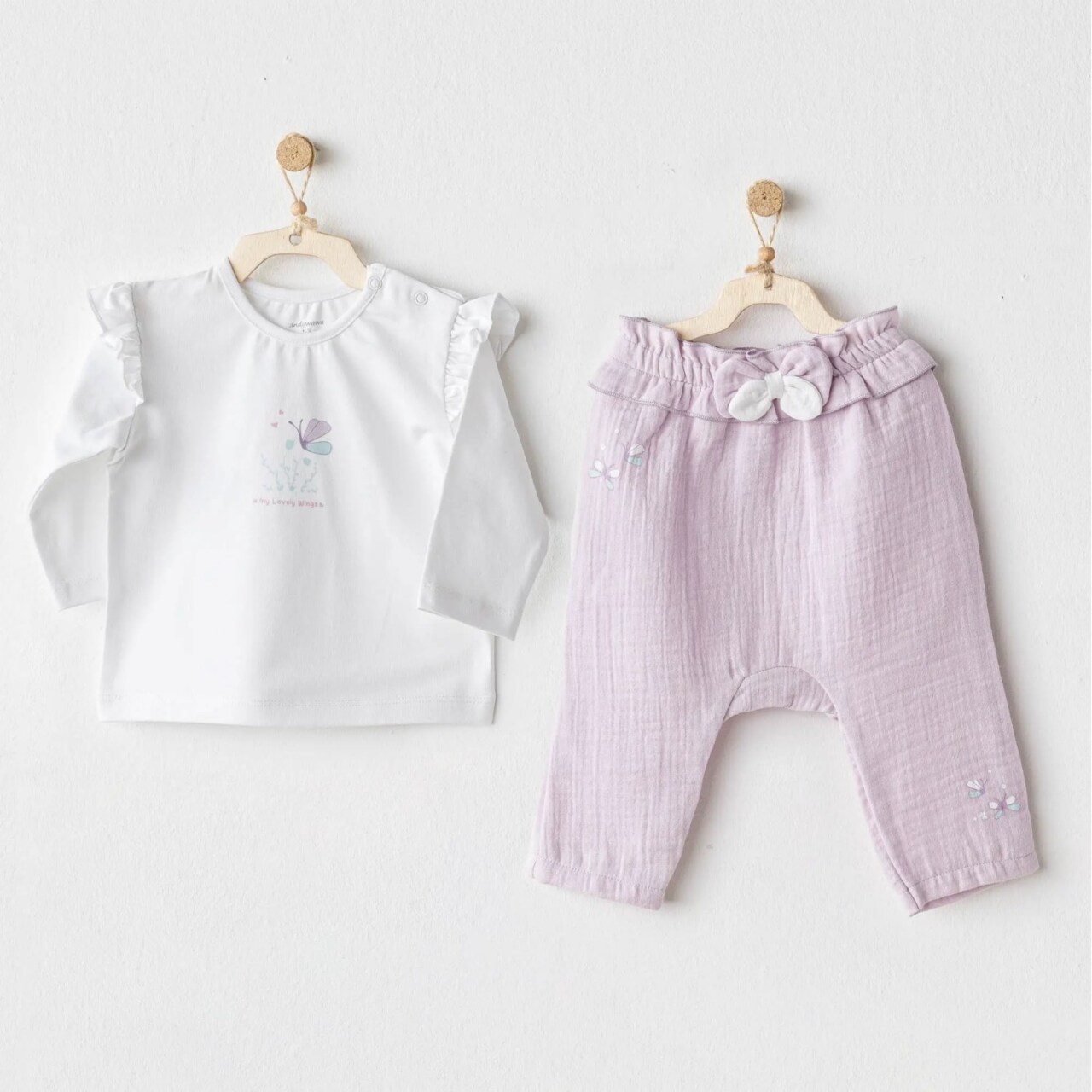 Andywawa AC25578 Magical Butterlfy 2'Li Bebe Takım Lila - 1