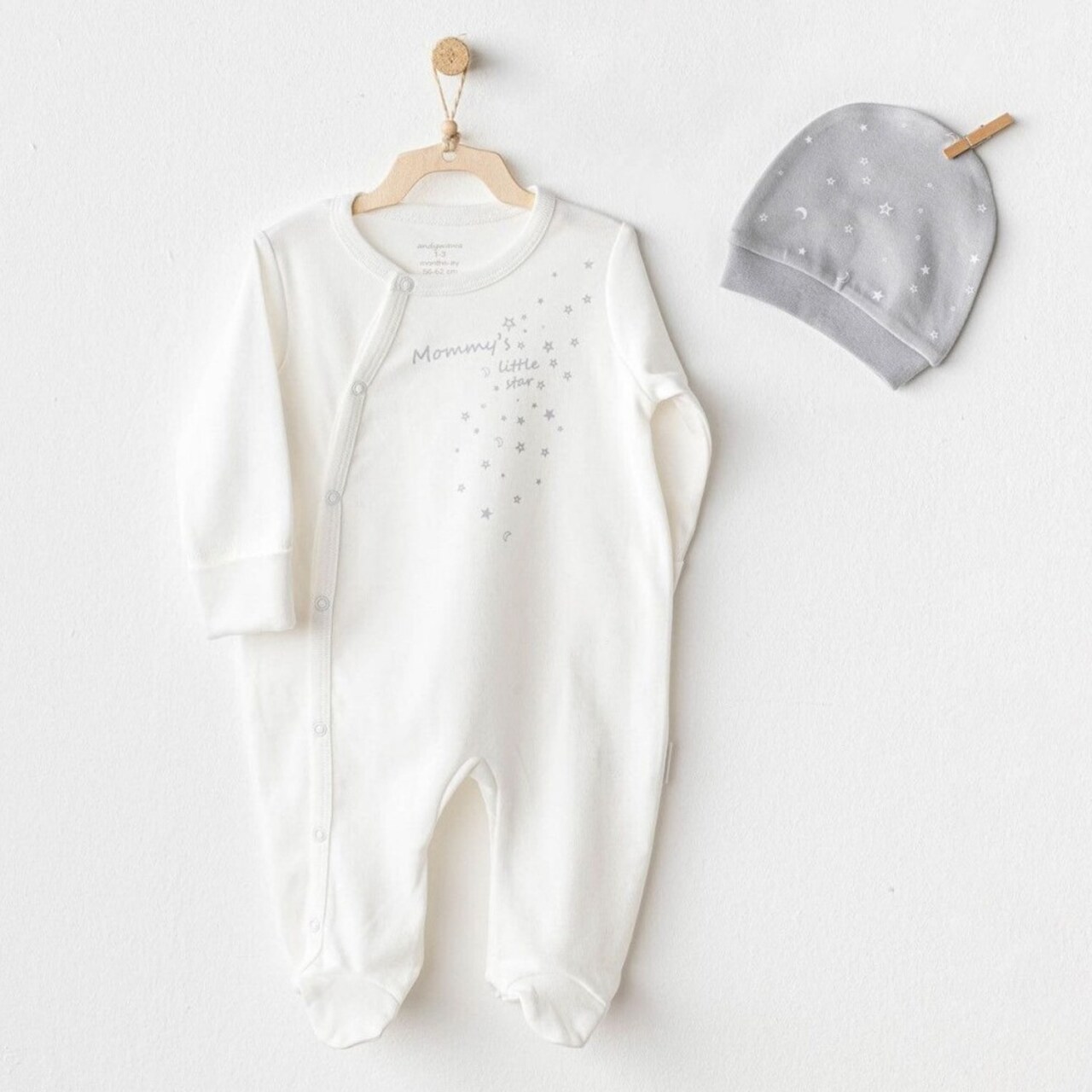 Andywawa AC25705 Mommy's Little Star Tulum Takım Ekru - 1