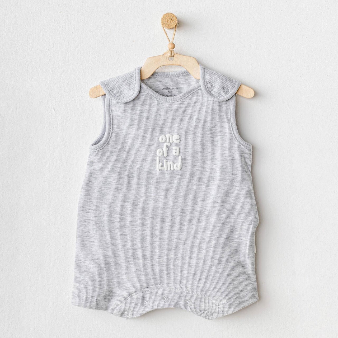 Andywawa AC25895 Romper Basic Bebek Tulum Grey Melange - 1