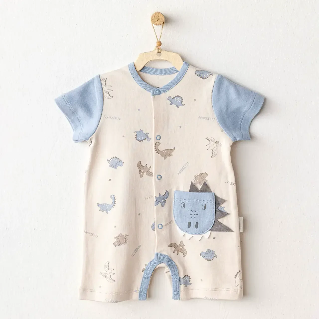 Andywawa AC25917 Romper Dino Bebek Tulum Beige - 1