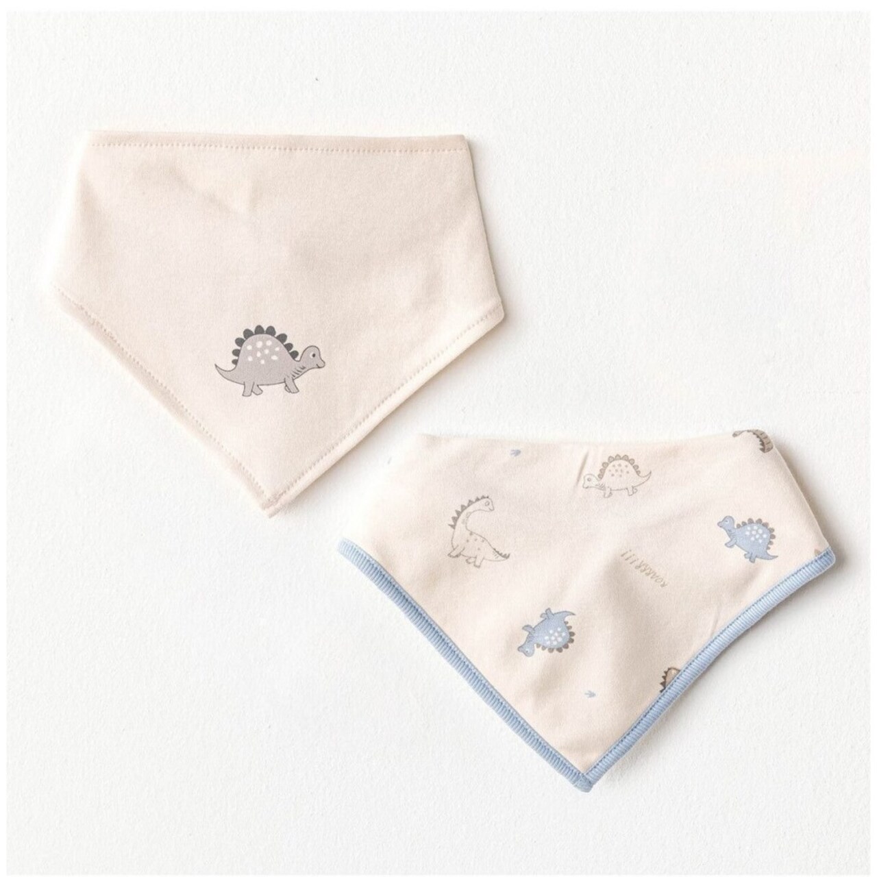 Andywawa AC25923 Bibs Dino 2'Li Bebek Fular Beige - 1