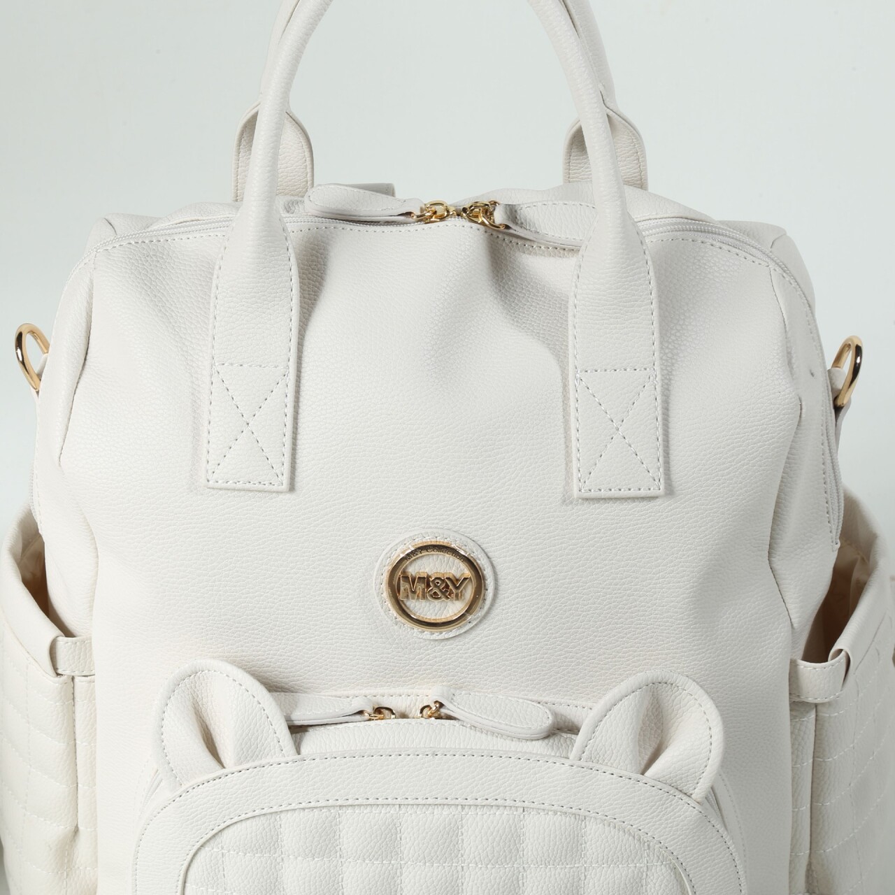 M&Y Kitty Deri Anne Bebek Bakım Sırt Çantası 7271 Krem - 3