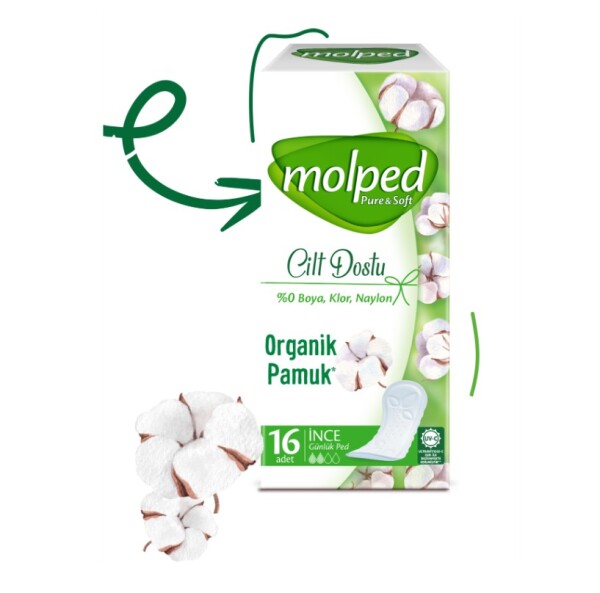 Molped Pure&Soft İnce Günlük Ped 16 Adet - Molped