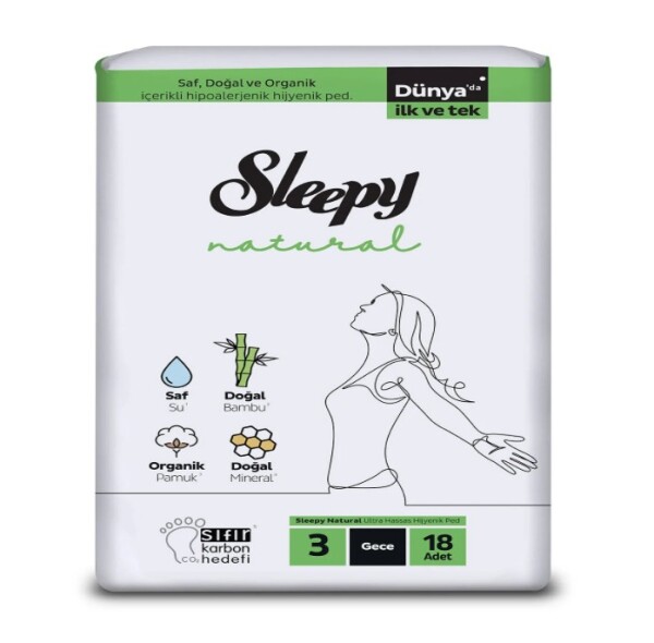 Sleepy Natural Süper Eco Paket Gece 18 Adet - 1