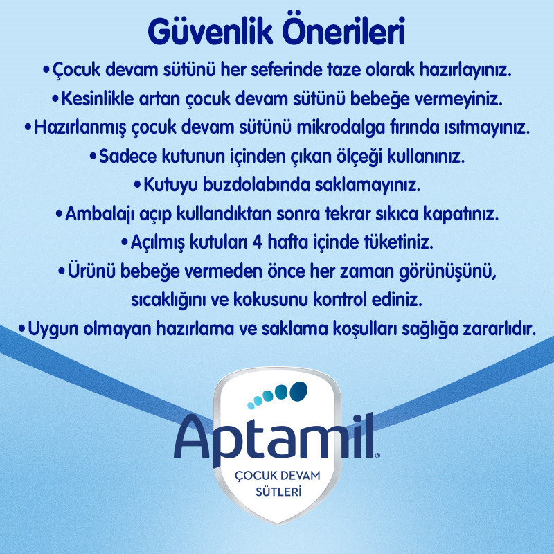 Aptamil Çocuk Devam Sütü Maması No5 2 Yaş+ 800 Gr - 8