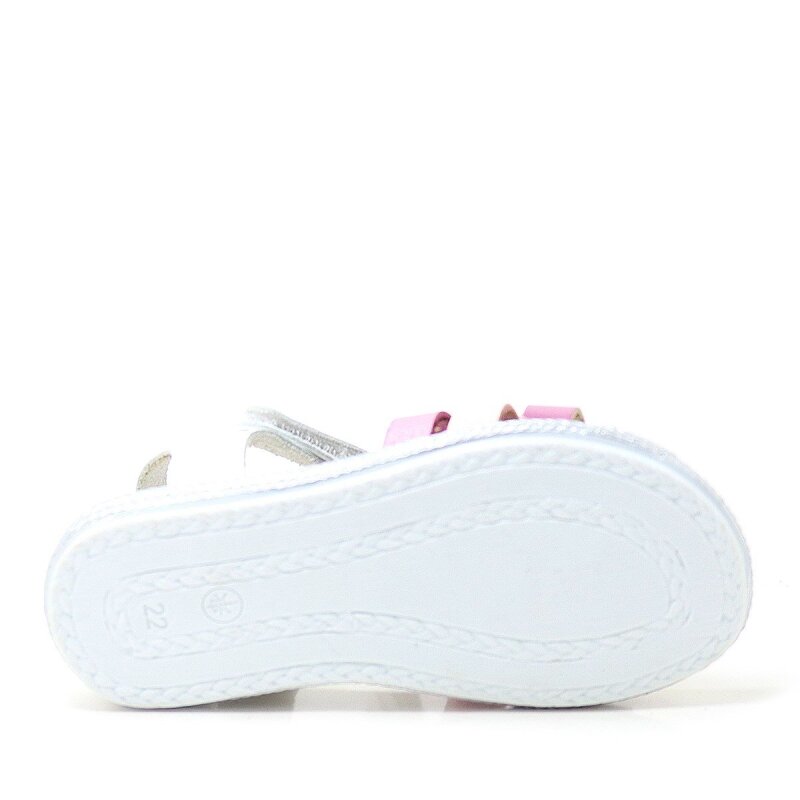 صندل أرتيكو بيليني فاكيتا من الجلد الطبيعي باللون الأبيض والفوشيا والوردي للبنات - 6