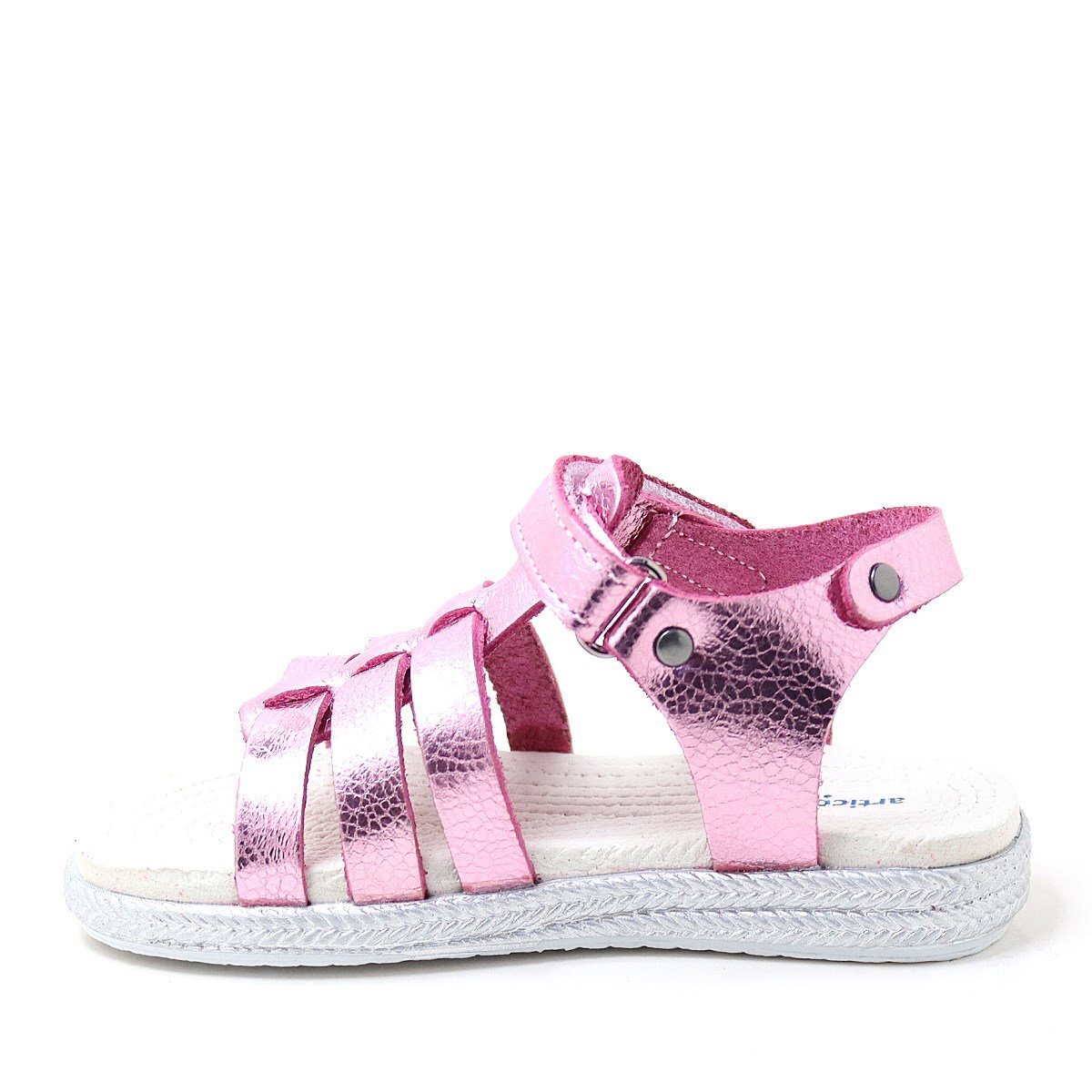 صندل أرتيكو بيليني فاكيتا من الجلد الطبيعي بلون الفوشيا والوردي لطفلة - 3