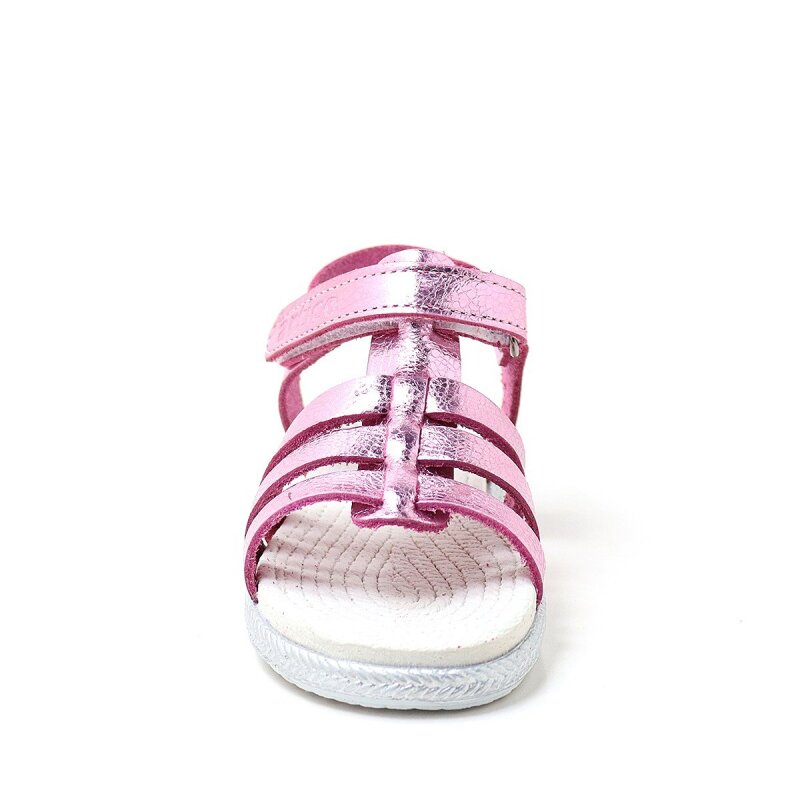 صندل أرتيكو بيليني فاكيتا من الجلد الطبيعي بلون الفوشيا والوردي لطفلة - 4