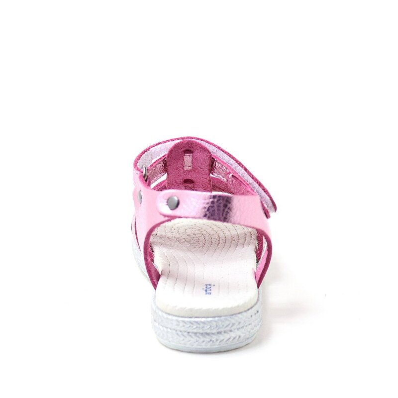 صندل أرتيكو بيليني فاكيتا من الجلد الطبيعي بلون الفوشيا والوردي لطفلة - 5
