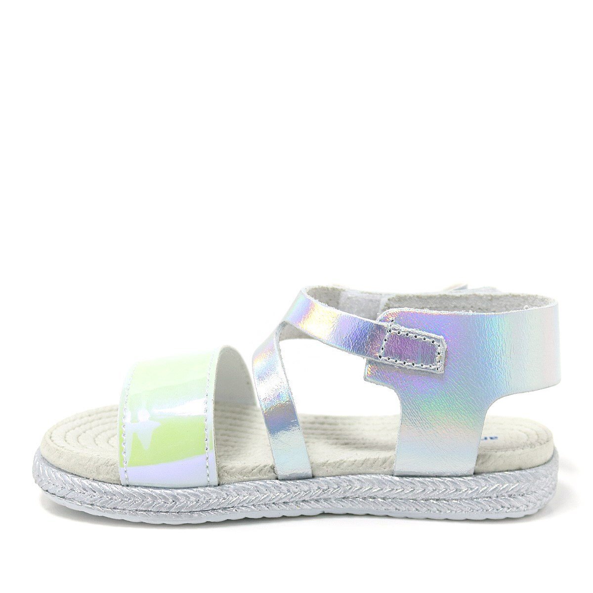 صندل أرتيكو إلينيس المصنوع من الجلد الطبيعي باللون الفضي للبنات - 3