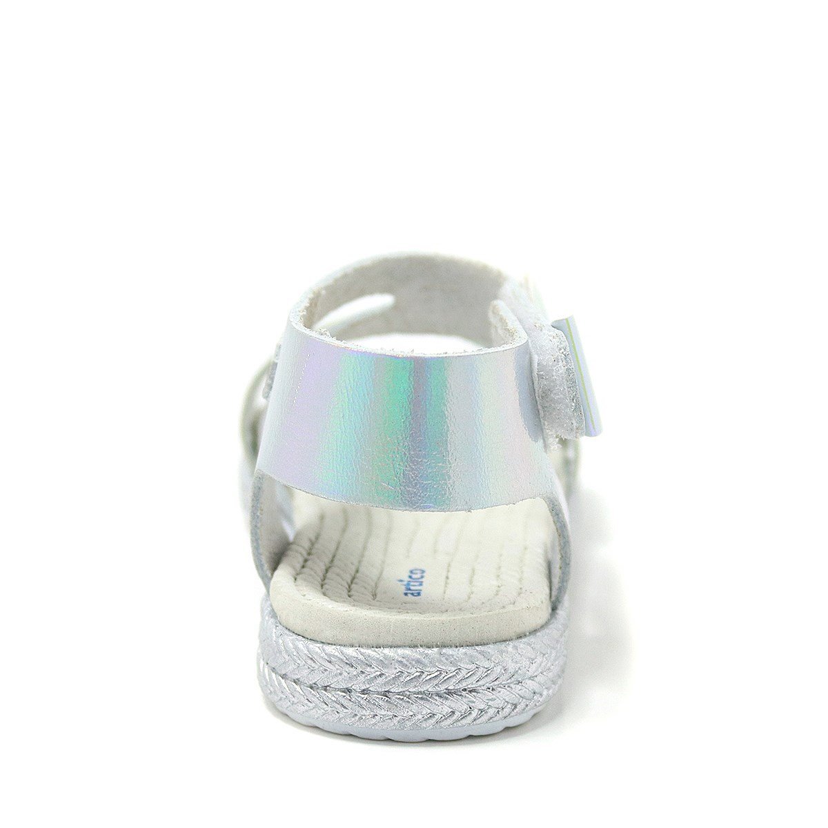 صندل أرتيكو إلينيس المصنوع من الجلد الطبيعي باللون الفضي للبنات - 5