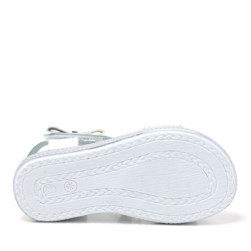 صندل أرتيكو إلينيس من الجلد الطبيعي باللون الأبيض والفضي للبنات - 7