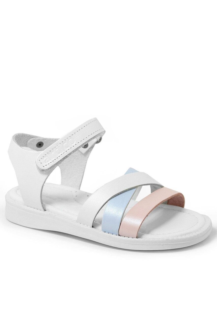 صندل أرتيكو أليكسيا من الجلد الطبيعي بتصميم فاكيتا وردي وأبيض للبنات - 1