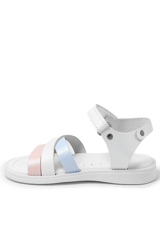 صندل أرتيكو أليكسيا من الجلد الطبيعي بتصميم فاكيتا وردي وأبيض للبنات - 3