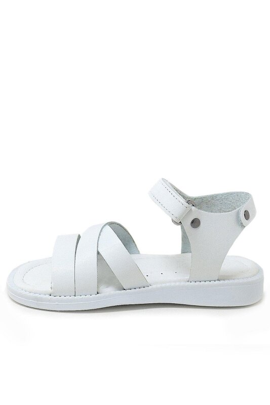صندل أرتيكو أليكسيا من الجلد الطبيعي فاكيتا أبيض للبنات - 3