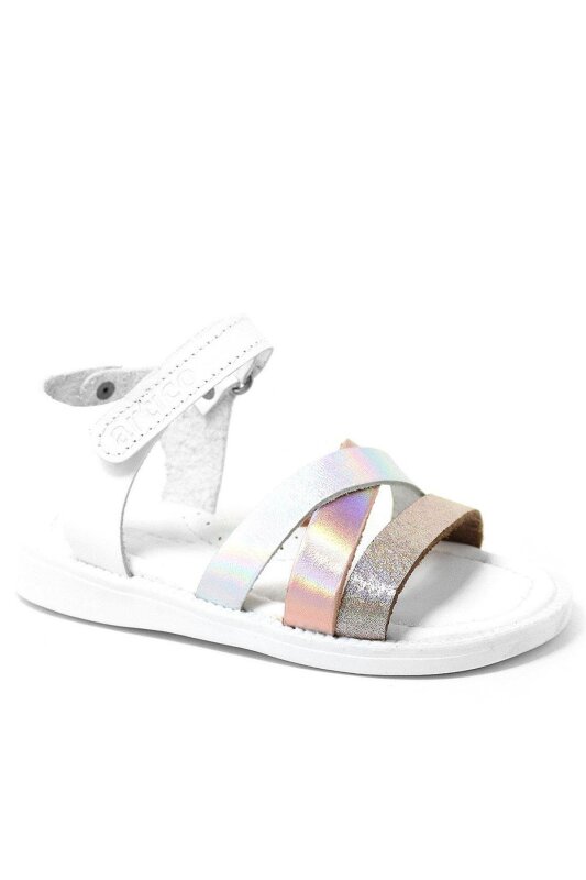 صندل أرتيكو أليكسيا فاكيتا من الجلد الطبيعي باللون الوردي والأبيض للبنات - Artico