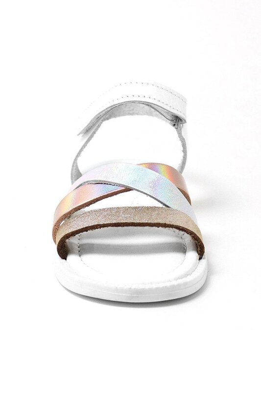 صندل أرتيكو أليكسيا فاكيتا من الجلد الطبيعي باللون الوردي والأبيض للبنات - 3