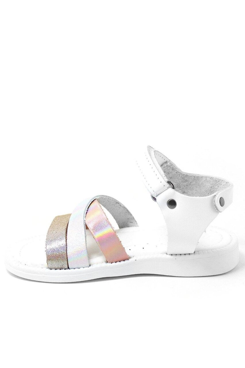 صندل أرتيكو أليكسيا فاكيتا من الجلد الطبيعي باللون الوردي والأبيض للبنات - 5