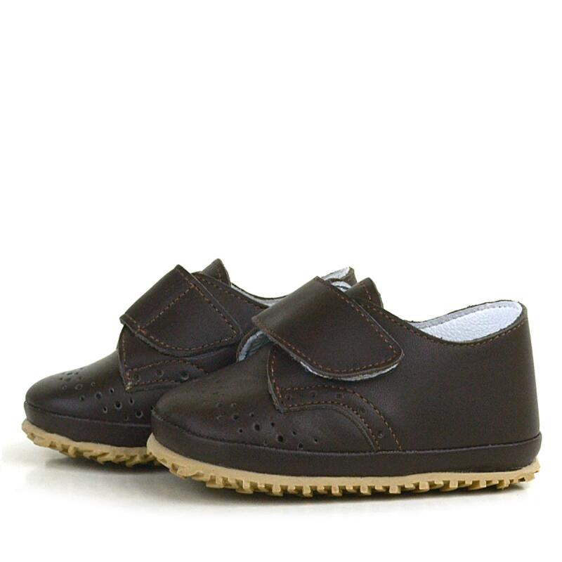 Hakiki Deri Kahverengi Cırtlı Bebek Patik Ayakkabı - 5