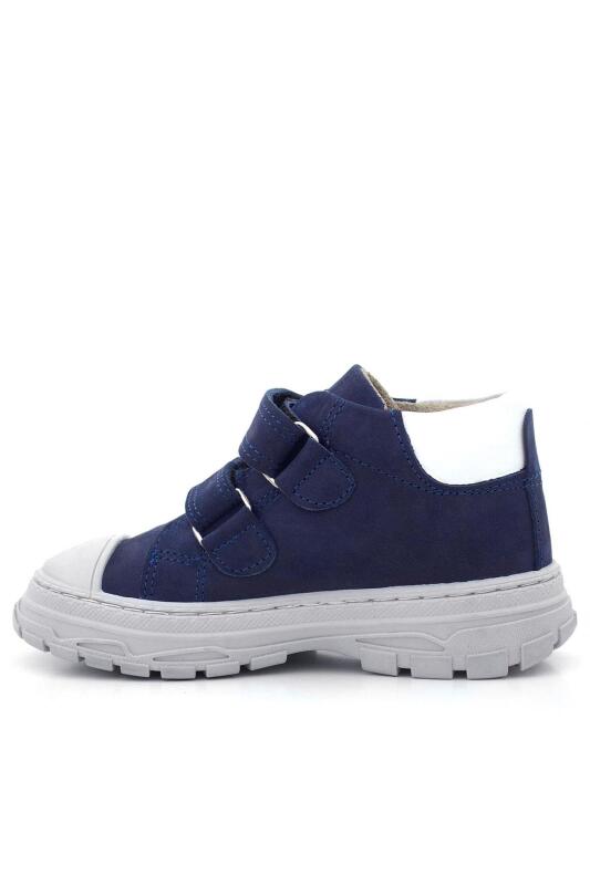 Rakerplus Tails Hakiki Deri Lacivert Kırmızı Cırtlı Çocuk Spor Bot - 4