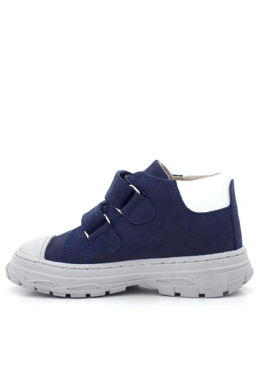 Rakerplus Tails Hakiki Deri Lacivert Kırmızı Cırtlı Çocuk Spor Bot - 4