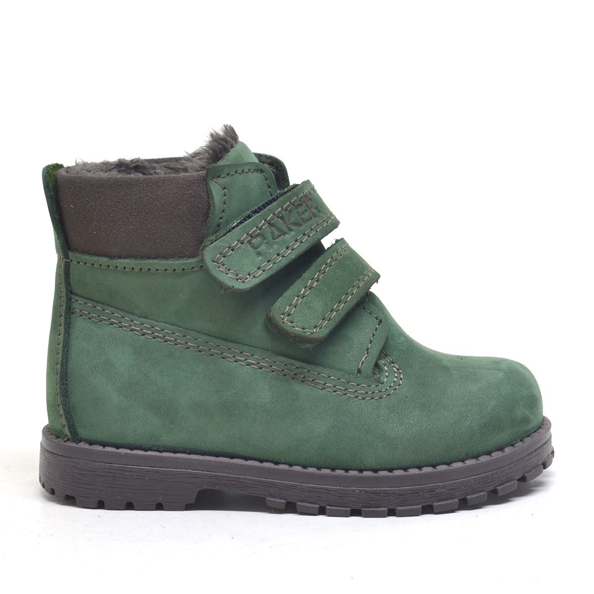 Rakerplus Neson Hakiki Deri Yeşil Kürklü Cırtlı Unisex Bebek Bot - 2