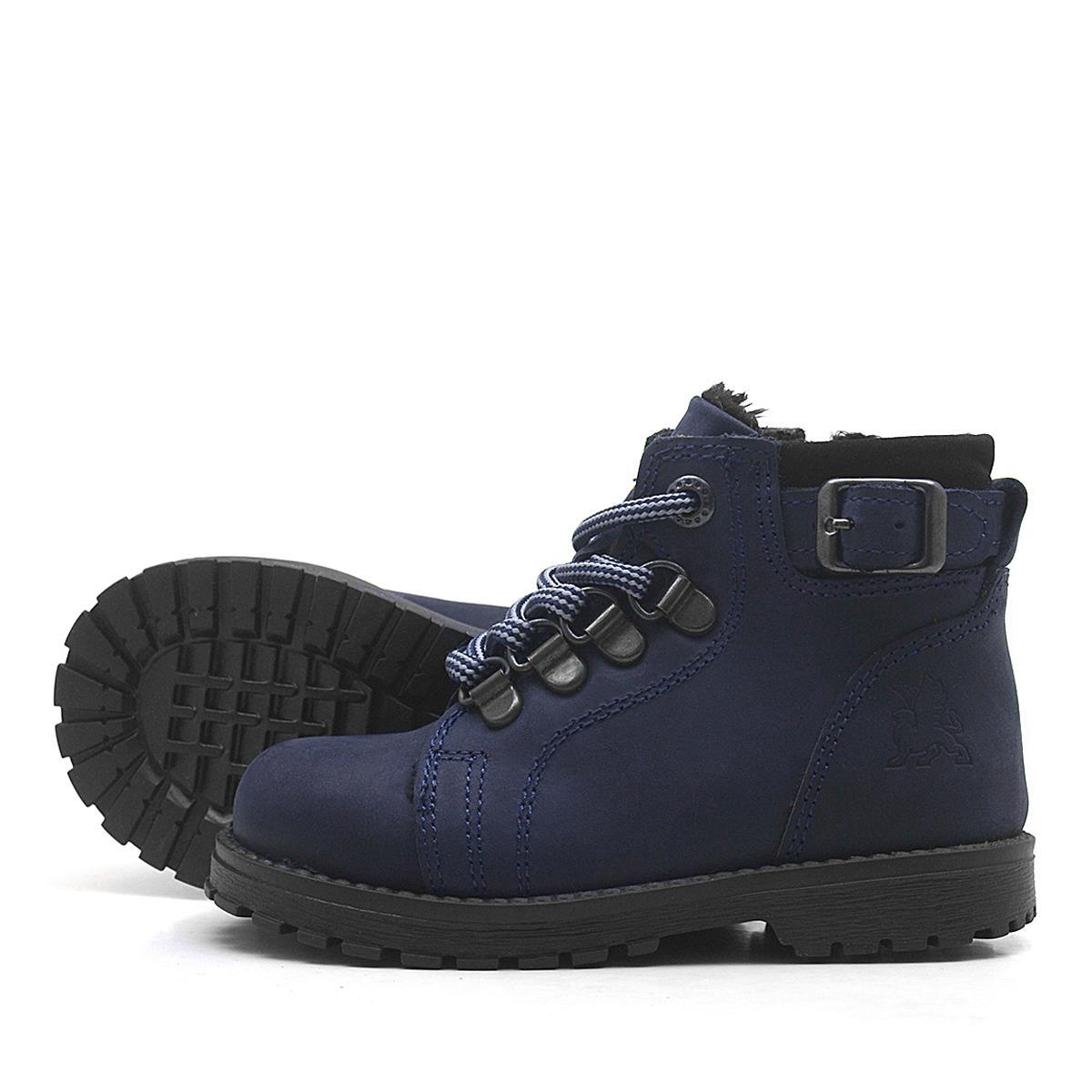 Rakerplus Griffon Hakiki Deri Lacivert Fermuarlı Bebek Botu - 5