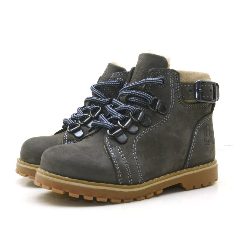 Rakerplus Griffon Genuine Leather Grey Fur-Lined Baby Boots - 4