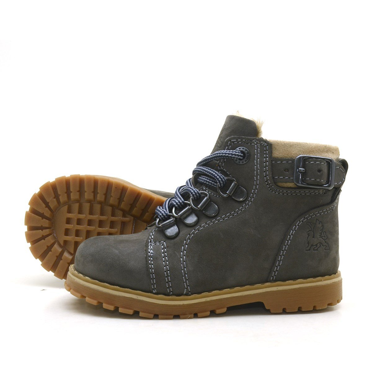 Rakerplus Griffon Genuine Leather Grey Fur-Lined Baby Boots - 5