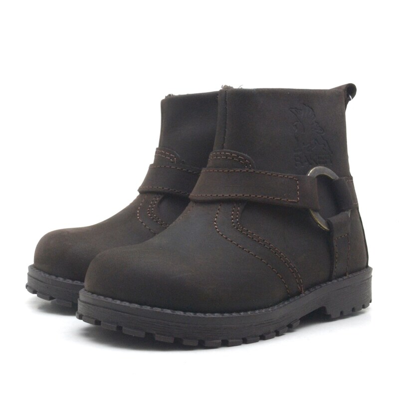 Rakerplus Chiron Hakiki Deri Fermuarlı Kışlık Çocuk Botu - 4