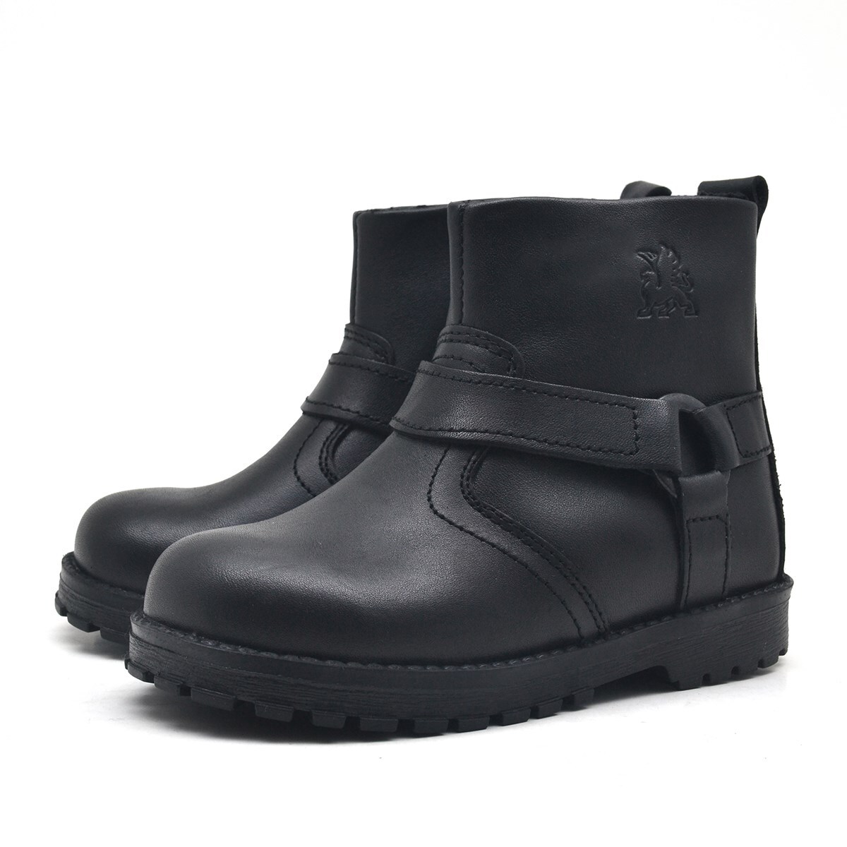 Rakerplus Chiron Genuine Leather Black Zippered Baby Boots - 4