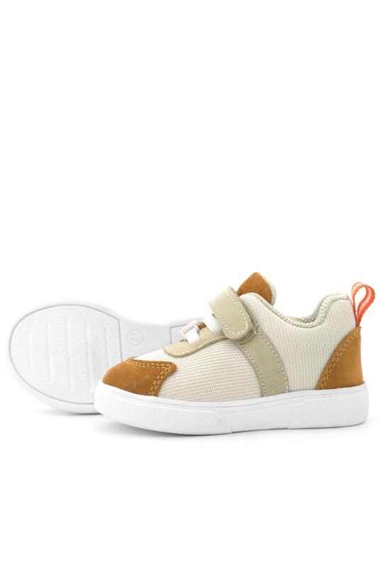 Rakerplus Hakiki Deri Krem Taba Cırtlı Bebek Ayakkabı - 6