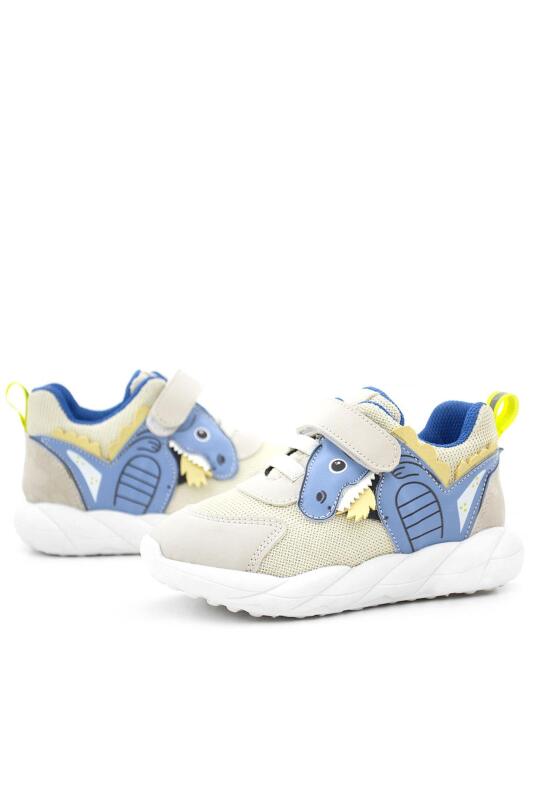Rakerplus Barefoot Krem Dinazorlu Cırtlı Lastikli Çocuk Spor Ayakkabı - 5