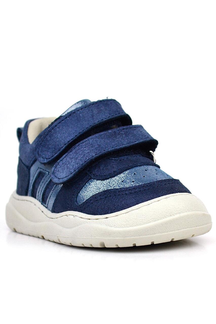 Rakerplus Schaggy Genuine Leather Navy Blue Shiny Baby Sneakers - 1