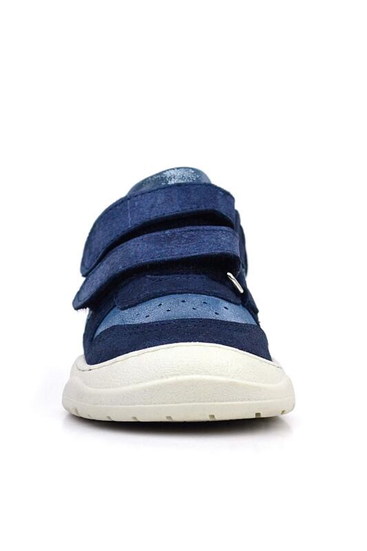 Rakerplus Schaggy Genuine Leather Navy Blue Shiny Baby Sneakers - 2