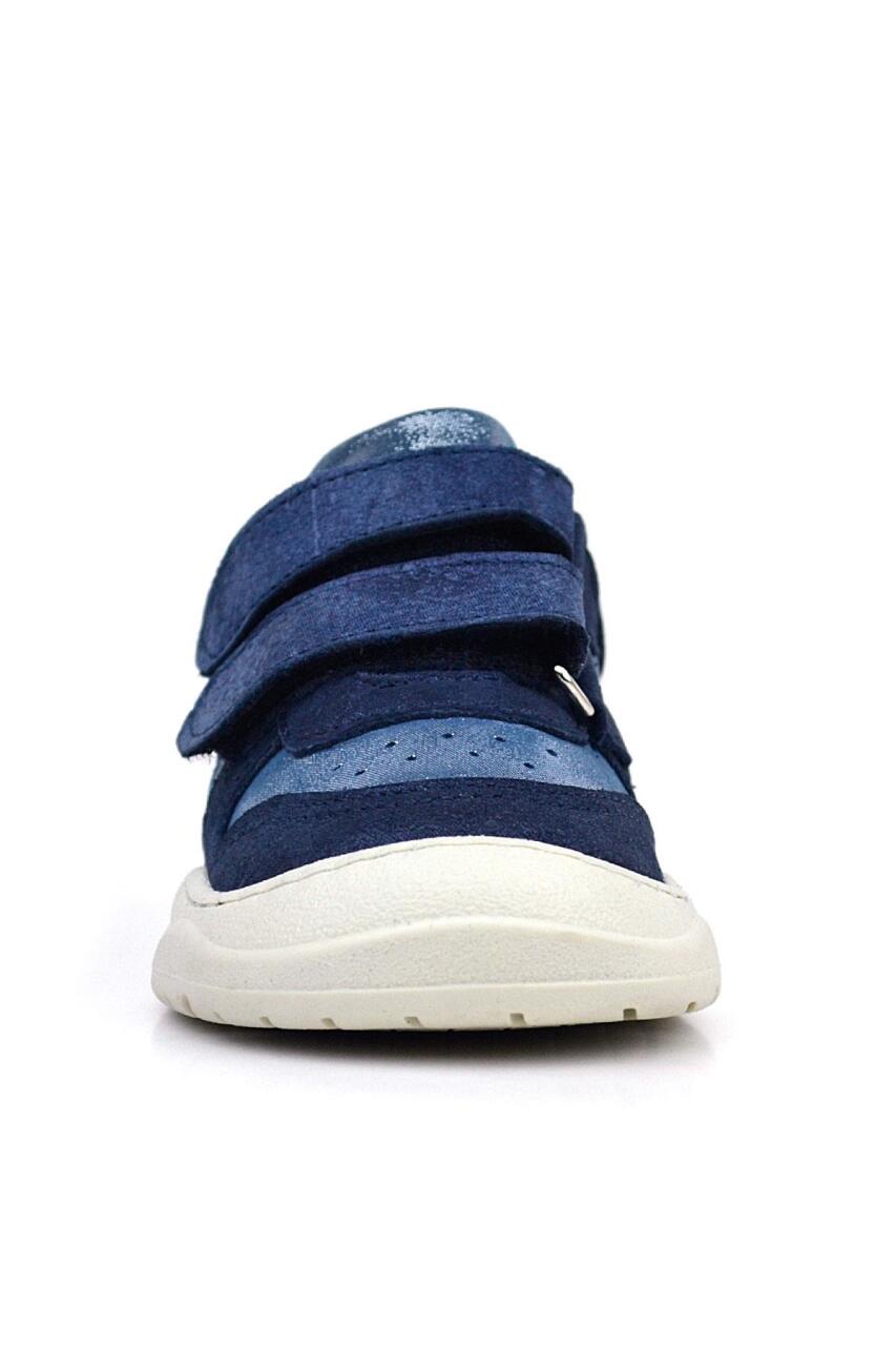 Rakerplus Schaggy Genuine Leather Navy Blue Shiny Baby Sneakers - 2