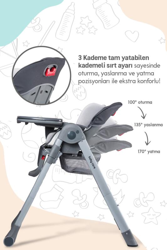 Baby Care BC511 Flex Plus Mama Sandalyesi Gri - 2