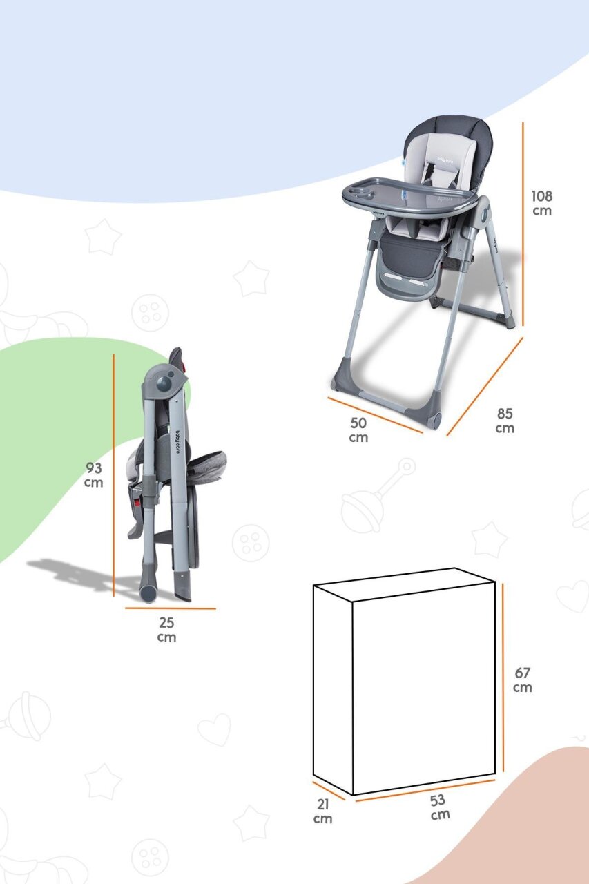 Baby Care BC511 Flex Plus Mama Sandalyesi Gri - 7
