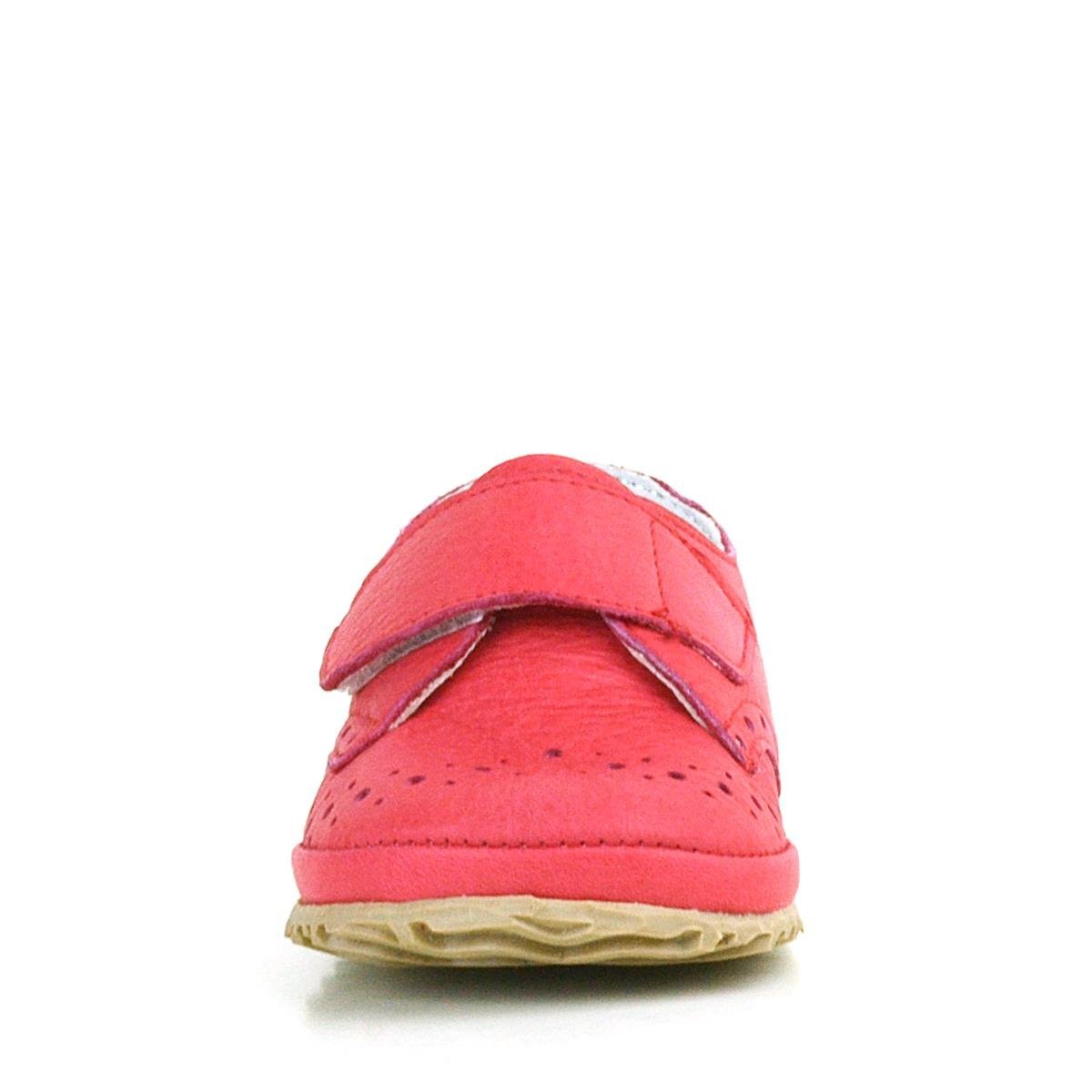 Genuine Leather Pomegranate Blossom Velcro Baby Bootie Shoes - 4