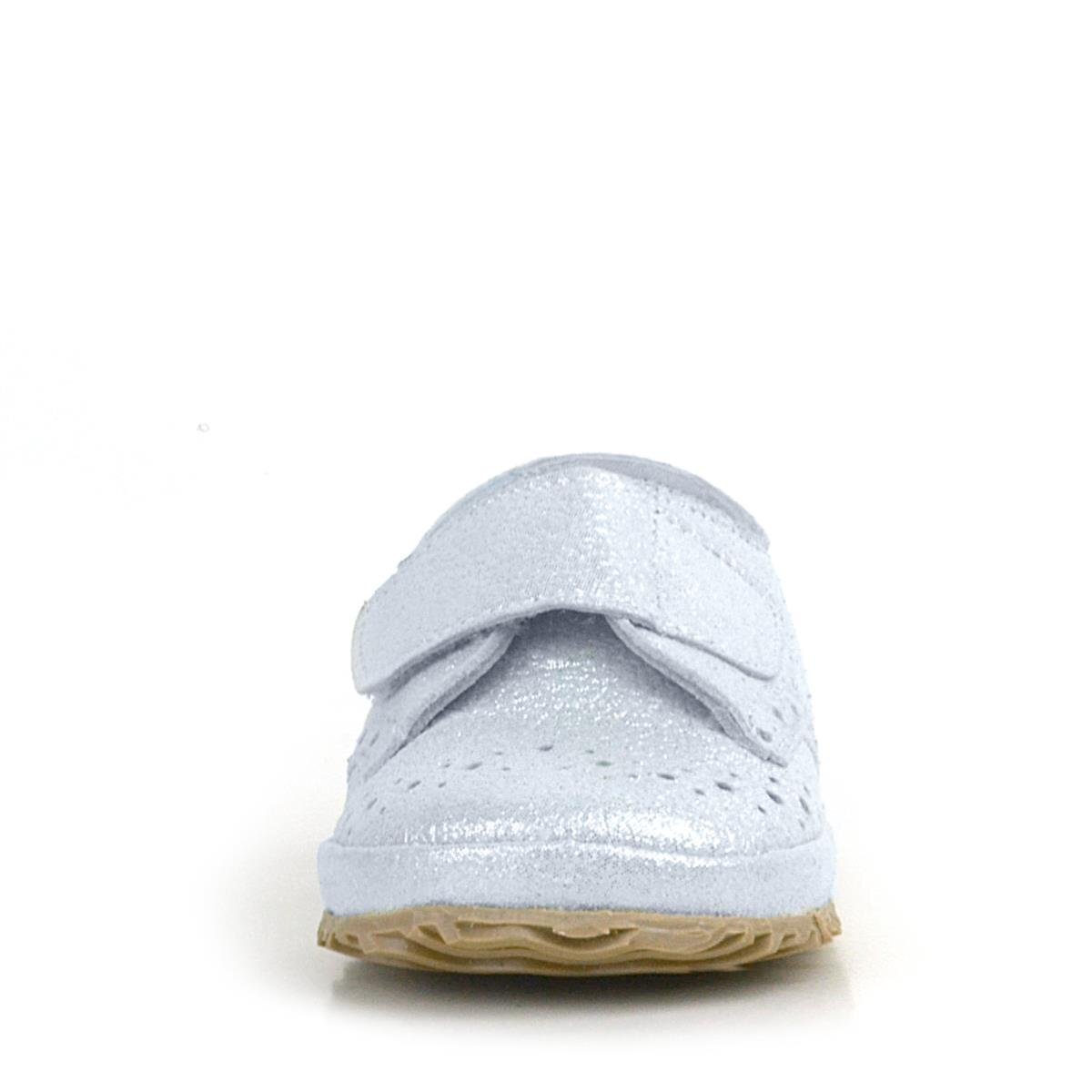 Hakiki Deri Gümüş Gri Cırtlı Bebek Patik Ayakkabı - 3